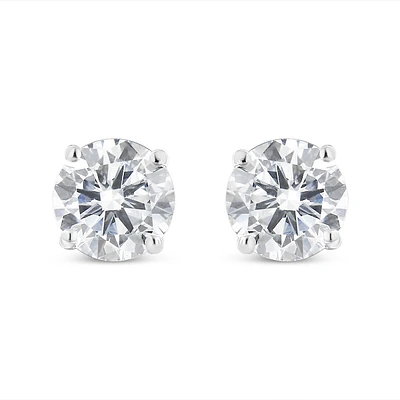 14k White Gold 5/8 Cttw Lab Grown Diamond 4-prong Classic Stud Earrings (f-g Color, Vs2-si1 Clarity)
