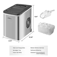 Portable Ice Maker 2L, 26LB/24H Countertop Ice Machine With Ice Scoop And Basket Stainless Steel - Sliver