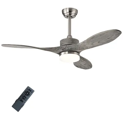48 Inch Reversible Ceiling Fan W/ Led Light, Remote Control, 6 Speeds & 8h Timer
