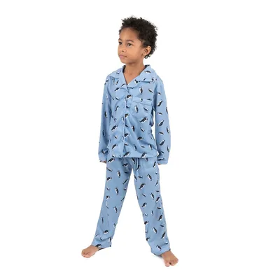 Two Piece Flannel Feel Pajamas Plaid