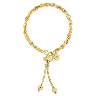 18kt Gold Plated Rope Bolo Bracelet