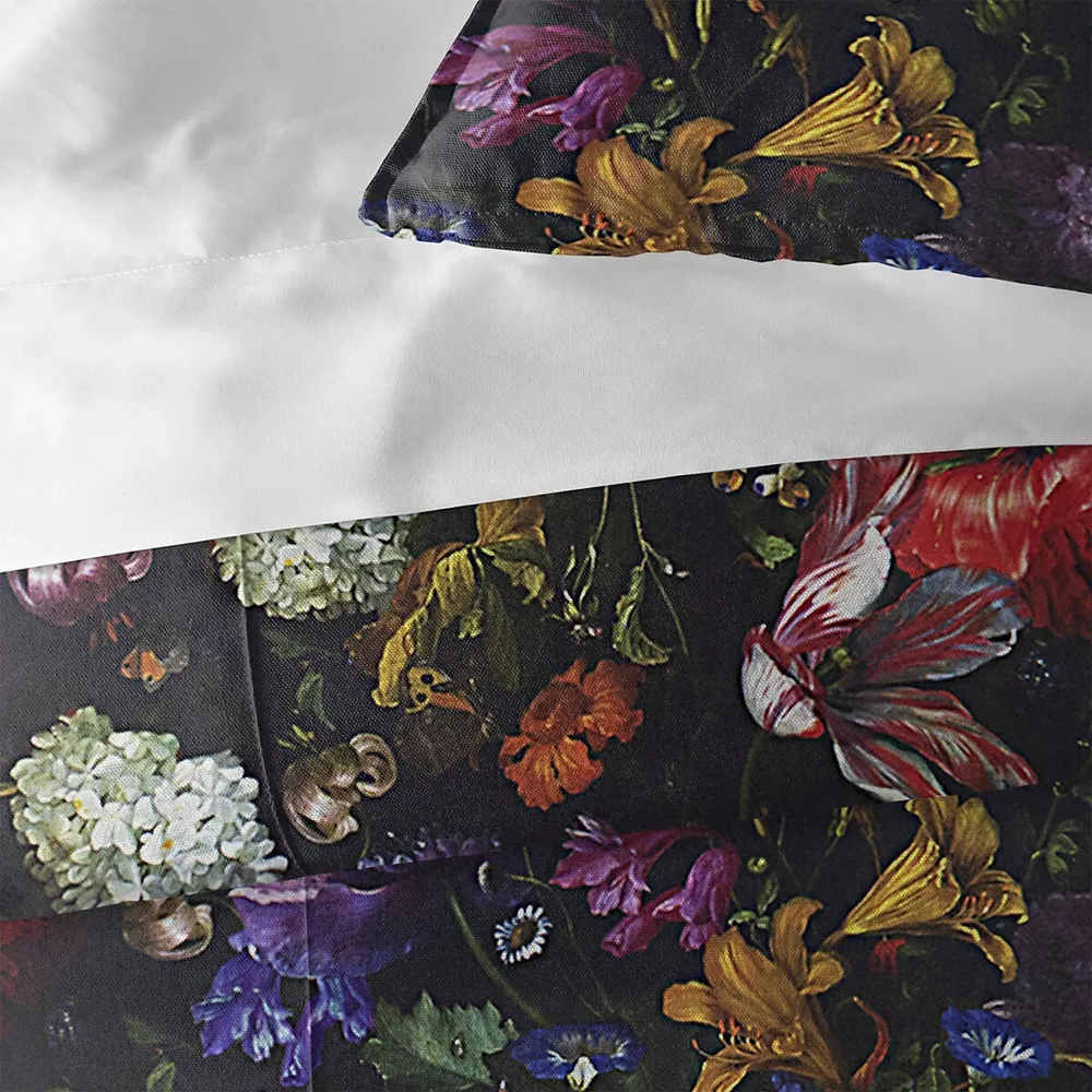 Crystal's Bouquet Black/Floral Bedding by 6ix Tailors • Heirloom Linens •  Canadian Bedding in Victoria BC