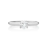 Certified Solitaire Engagement Ring With A 0.70 Carat Tw Diamond In 14kt White Gold