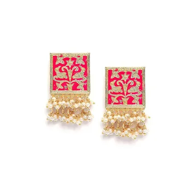 Gold-tone Multicolor Drop Earrings