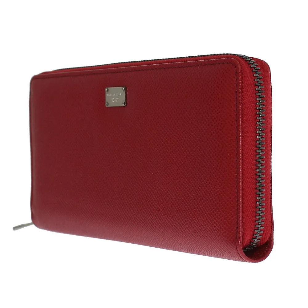 Dolce and Gabbana Burgundy Leather Dauphine Continental Wallet For