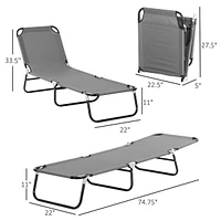 Folding Lounge Chair With Adjustable Back