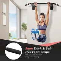 Wall Mounted Multi-grip Pull Up Bar W/foam Handgrips Full Body Workout Home Gym