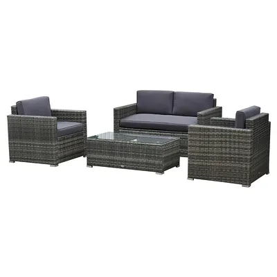 4pcs Modern Rattan Sectional Sofa Set
