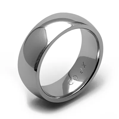 Men's Half Round Cobalt Ring