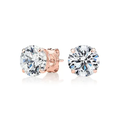 Round Brilliant Stud Earrings With 4 Carats* Of signature simulant diamonds in 10 Karat Gold