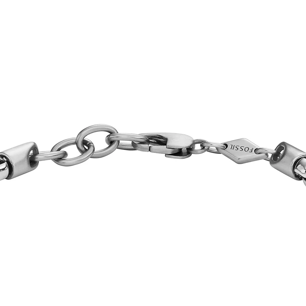 Men's All Stacked Up Two-tone Stainless Steel Chain Bracelet