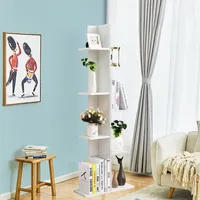 Open Concept Bookcase Plant Display Shelf Rack Storage Holder Wooden White