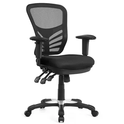 Mesh Office Chair 3-paddle Computer Desk W/ Adjustable Seat