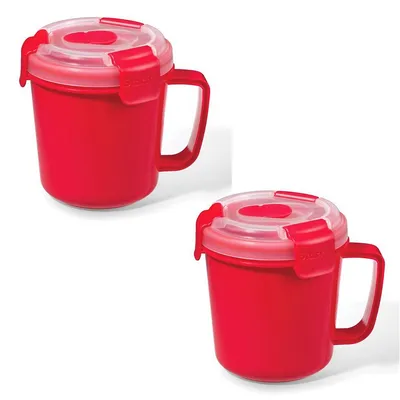 Set Of 2 Easylunch Plastic Soup Containers, 710ml Capacity