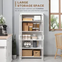 Kitchen Cupboard, 5-tier Storage Cabinet Adjustable Shelves