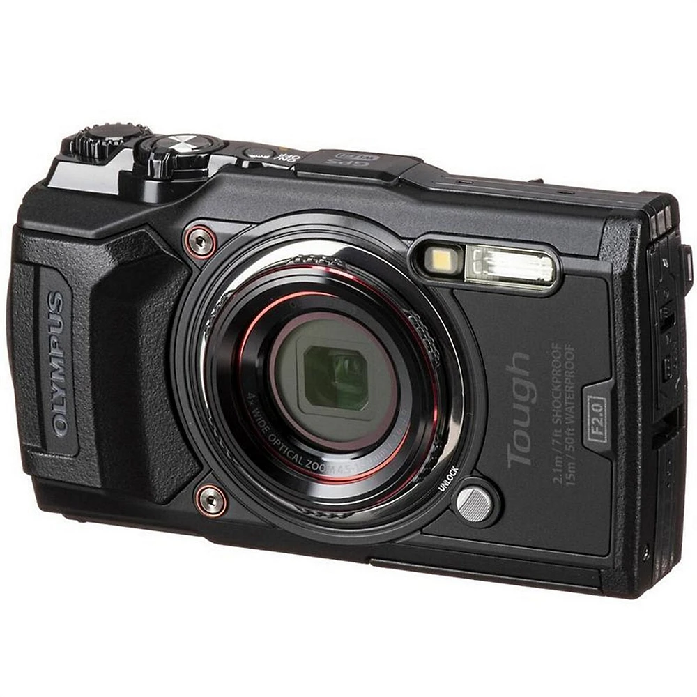 Tough Tg-6 Waterproof Digital Camera Black + 32gb Memory Card + 2 Floating Strap + Hard Shell Case
