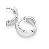 Polished Huggies In Sterling Silver