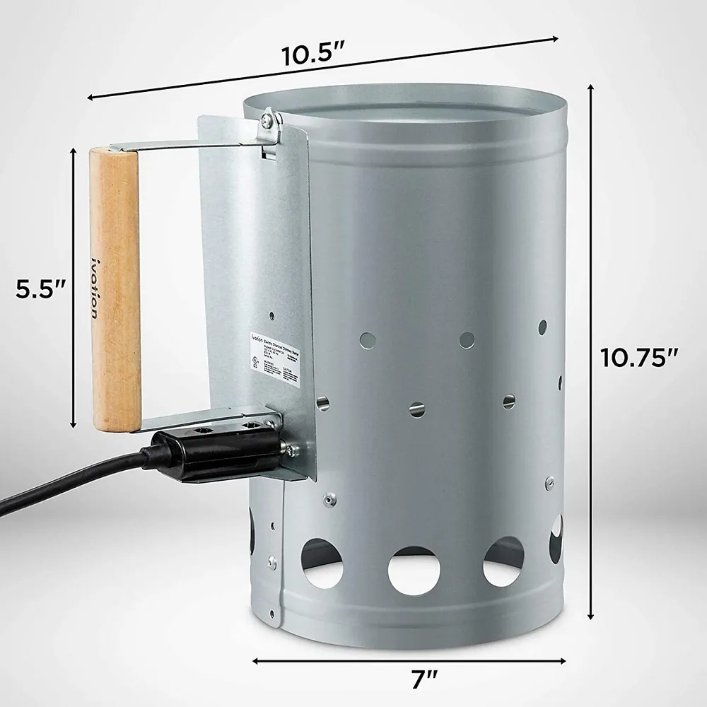 Ivation Electric Charcoal Chimney Starter, Portable Plug-in Firestarter For  Coal, u0026 Briquettes | Hillcrest Mall