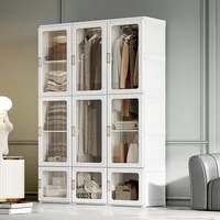Portable Wardrobe Closet With Cube Storage