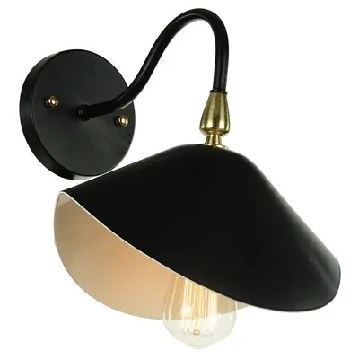 Anna Sconce Wall Lamp 1 Curved Arm Black