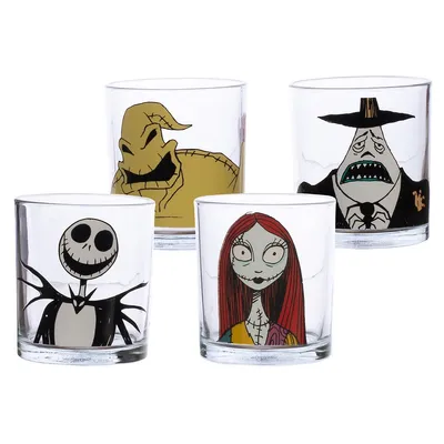 The Nightmare Before Christmas Characters 4pc 10oz Glass Set