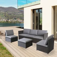 4-piece Savannah Resin Wicker Outdoor Patio Modular Sectional Set With Cushions