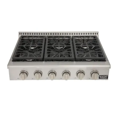 36-in Natural Gas Range-top With Sealed Burners With Classic Silver Knobs
