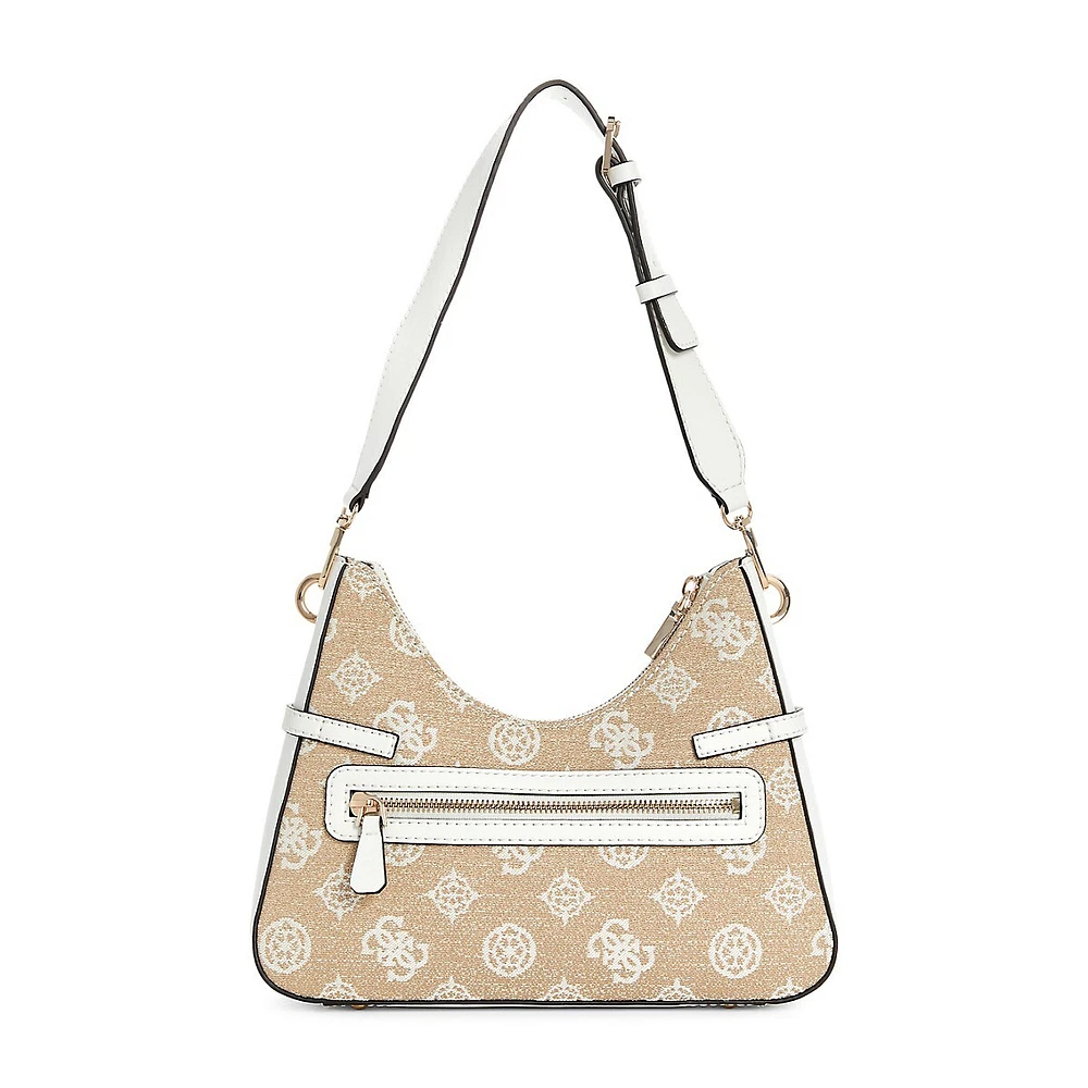 Loralee Peony Jacquard Hobo Shoulder Bag