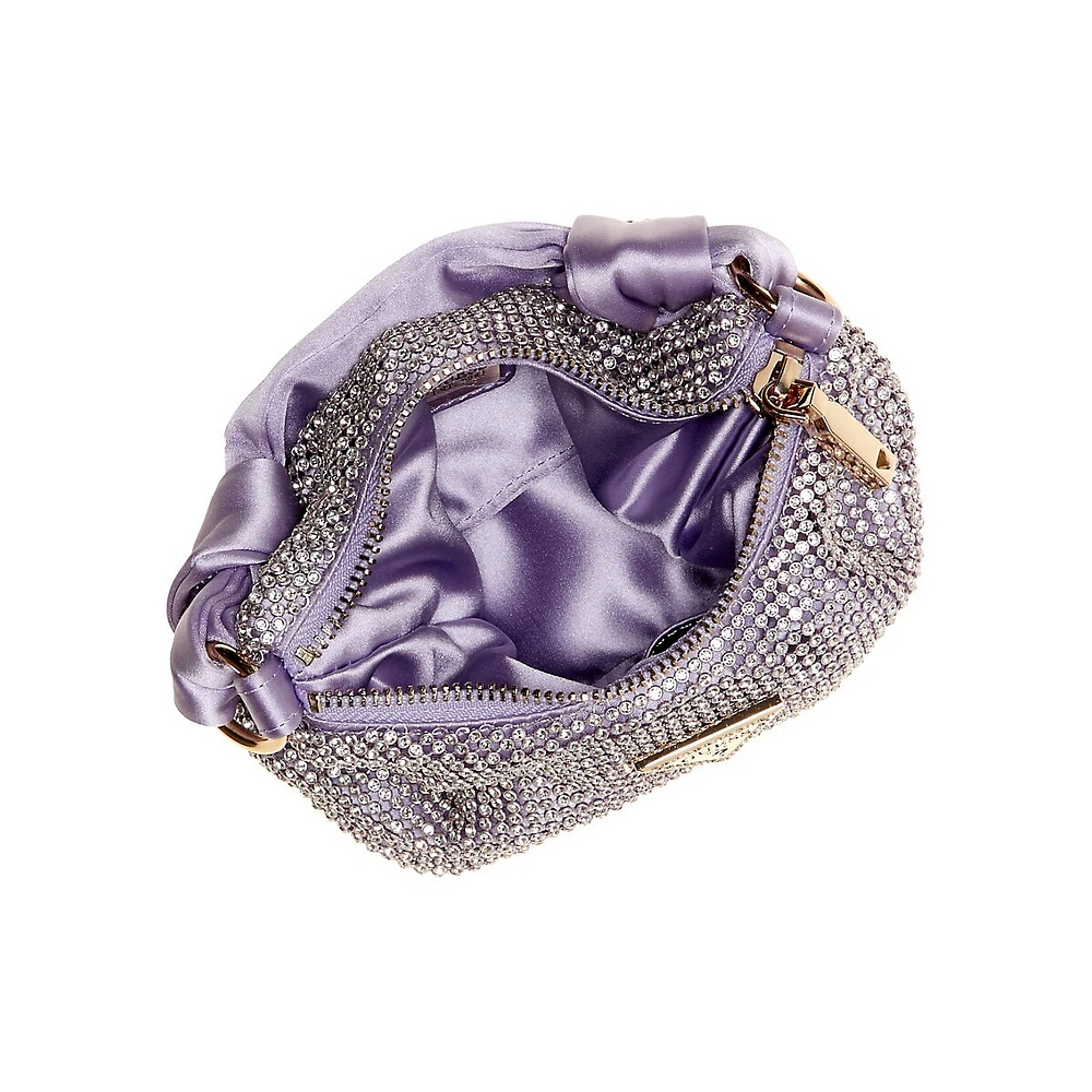 Mini Lua Rhinestone-Embellished Hobo Bag