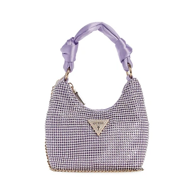 Mini Lua Rhinestone-Embellished Hobo Bag