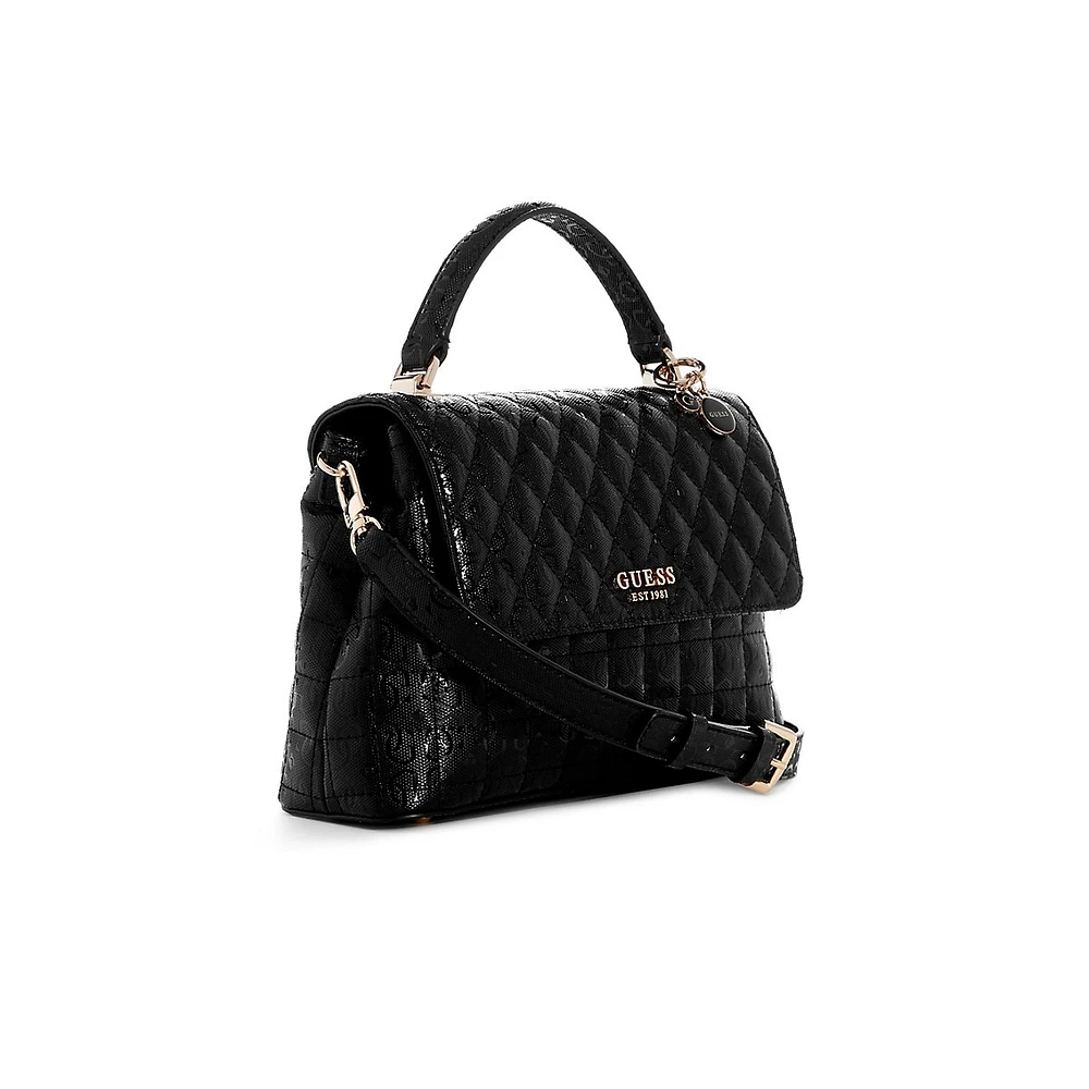 Quilted G-Shine Top-Handle Bag