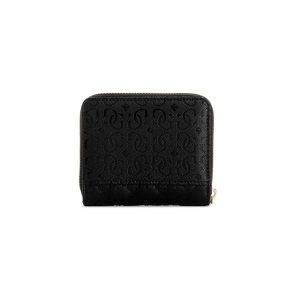 Small Quilted G-Shine Zip-Around Wallet