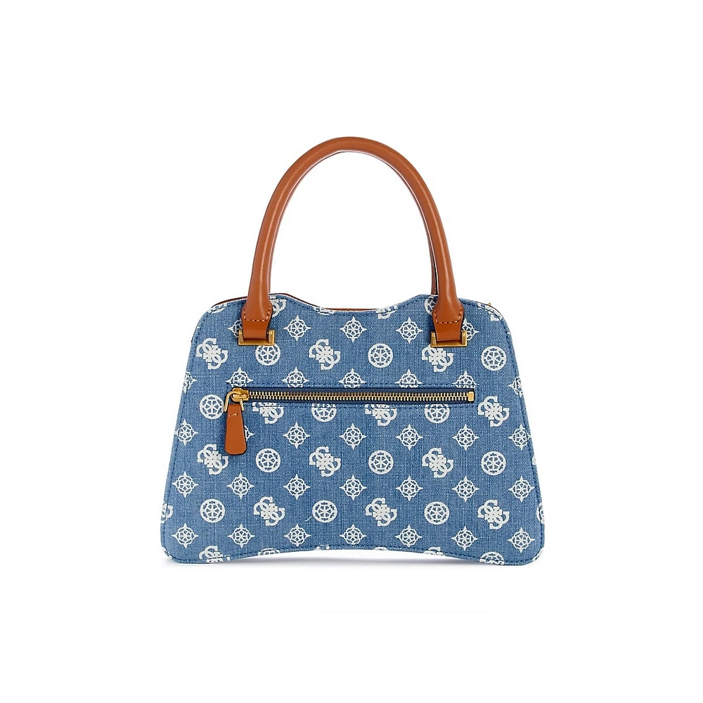 Small Kuba Denim Logo Satchel