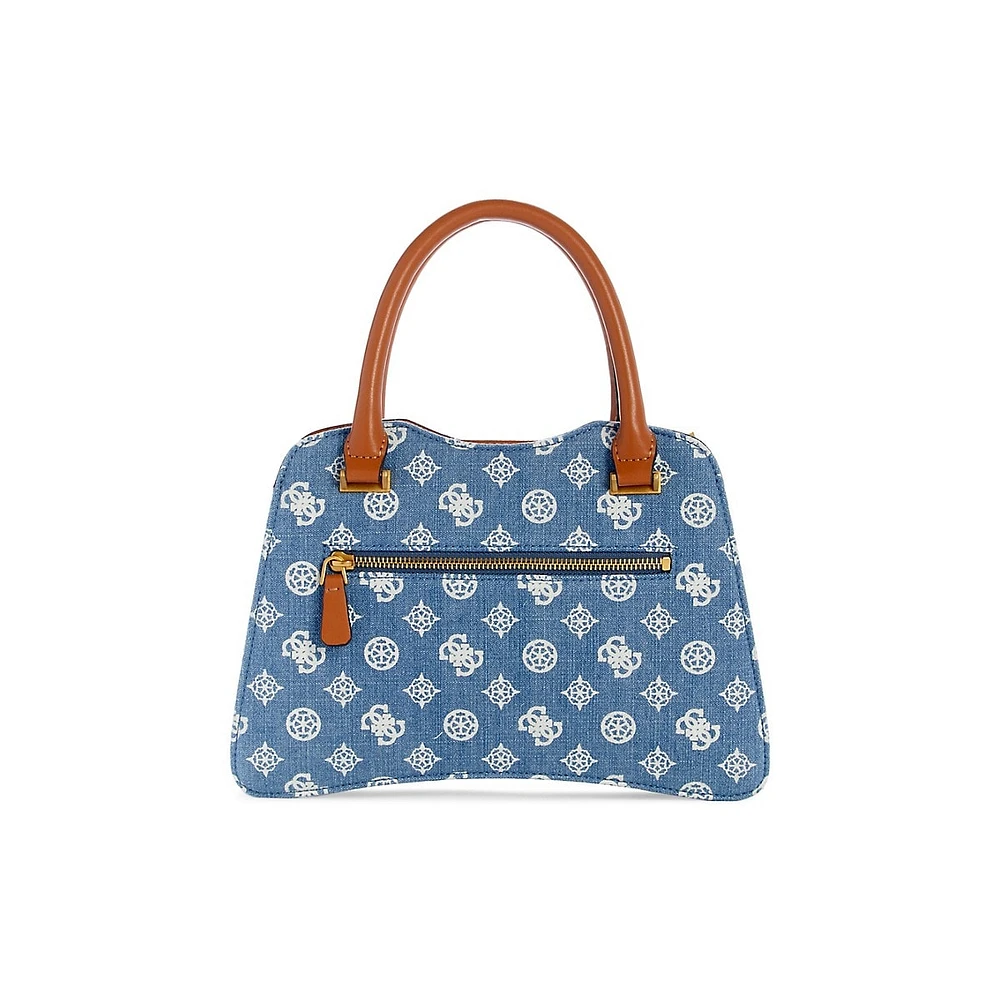 Small Kuba Denim Logo Satchel