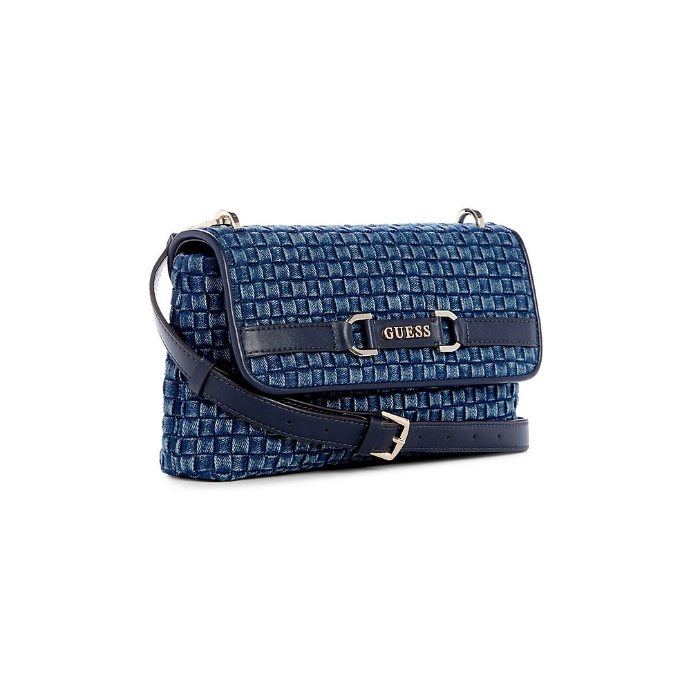 Majka Denim Flap Crossbody Bag