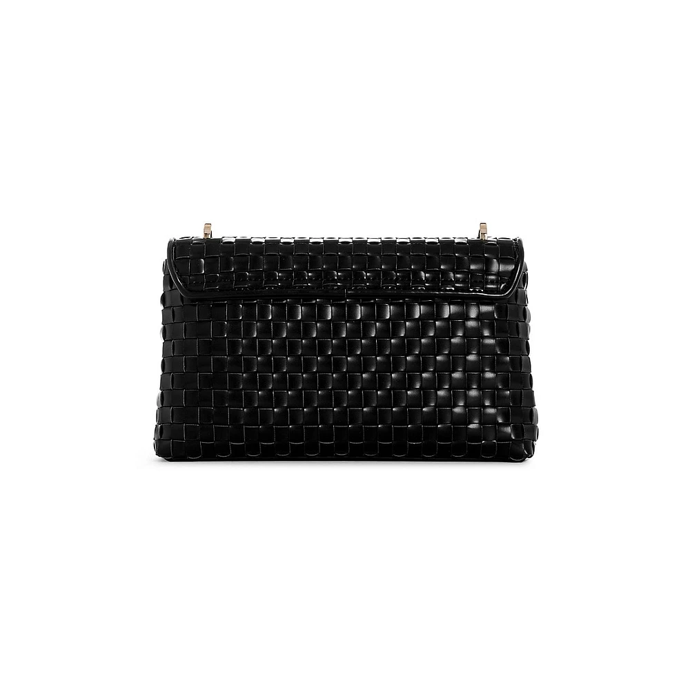 Majka Woven Flap Crossbody Bag