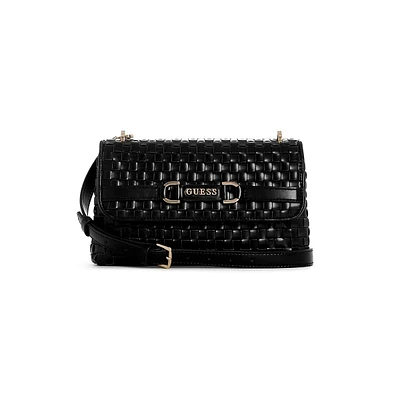 Majka Woven Flap Crossbody Bag