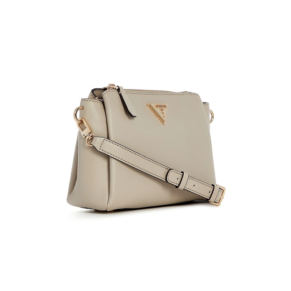 Tri-Compartment Crossbody Bag