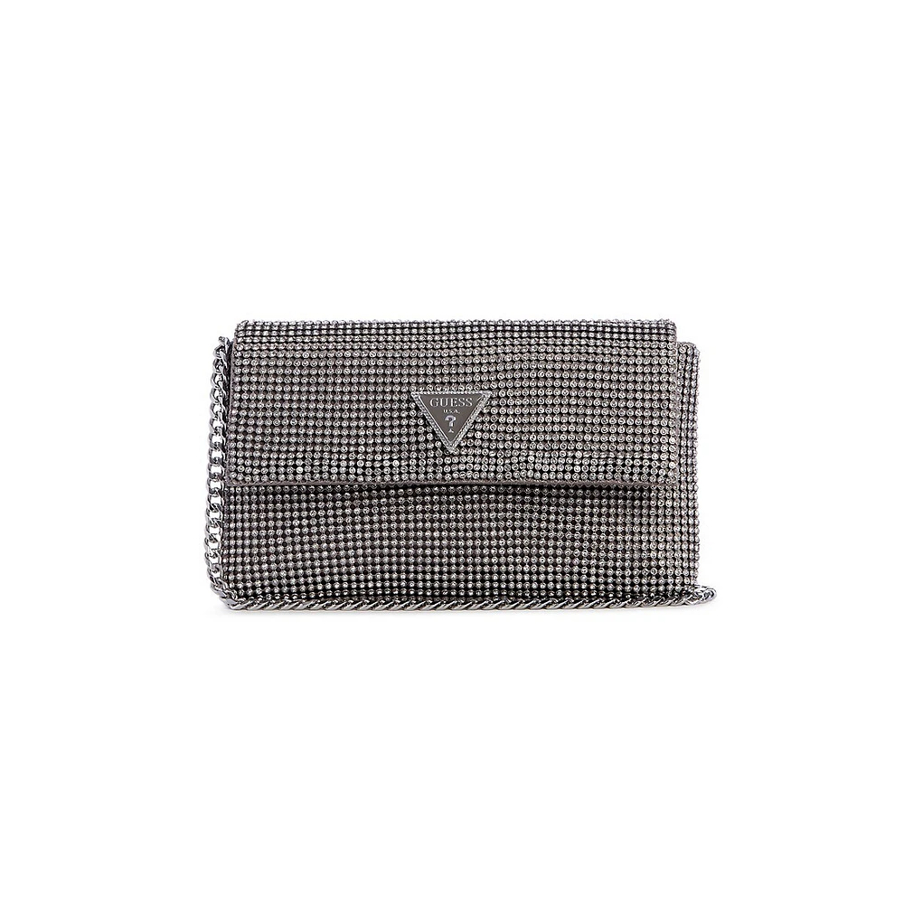 Zalina Embellished Flap Clutch