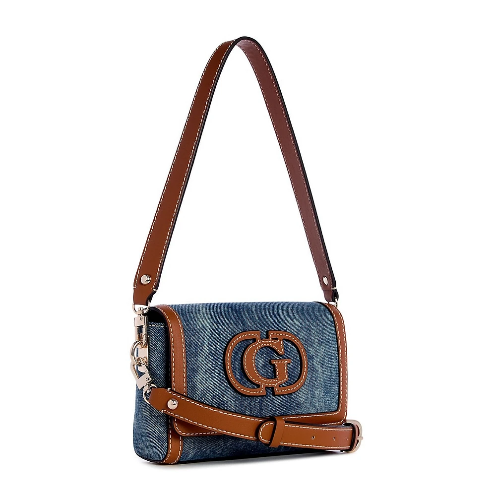 Denim Flap Shoulder Bag