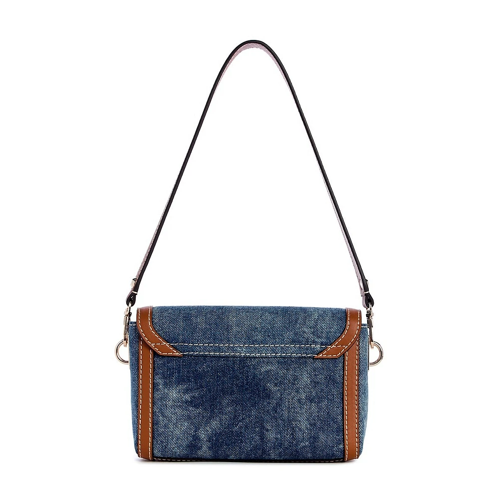 Denim Flap Shoulder Bag