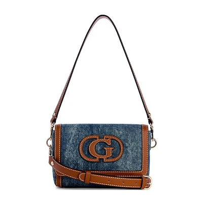 Denim Flap Shoulder Bag