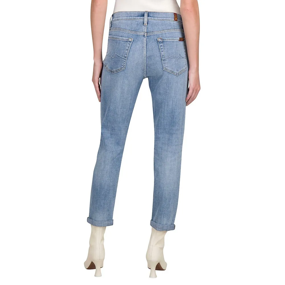 Josefina Slim-Fit Distressed Girlfriend Jeans