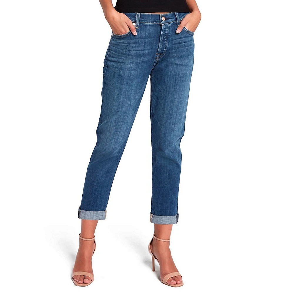 Josefina Slim-Fit Distressed Girlfriend Jeans