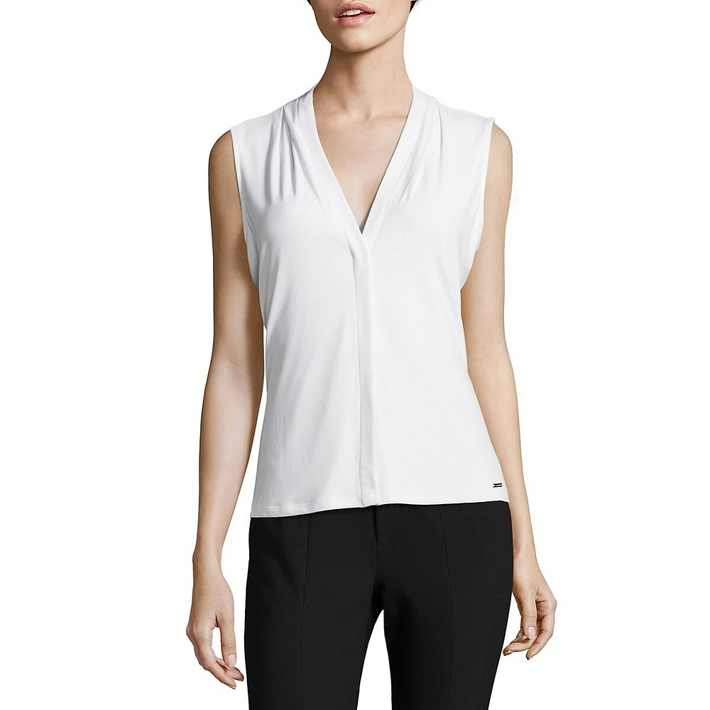 V-Neck Drape Sleeveless Top
