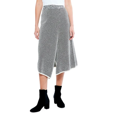 Pixel Knit Asymmetric-Hem Skirt
