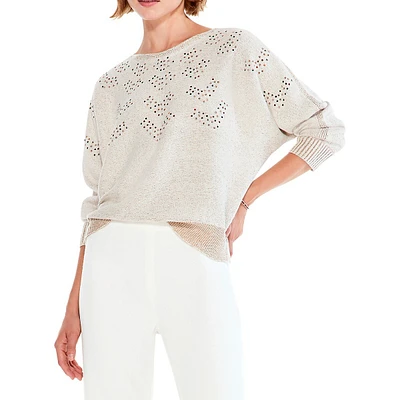 Constellation Relaxed-Fit Rhinestone Embellished Sweater