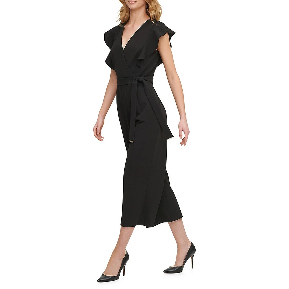 Scuba Crepe Flutter Jumpsuit