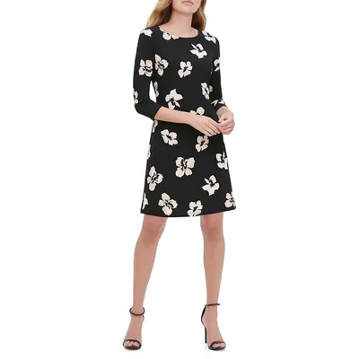 College Floral Jersey Shift Dress