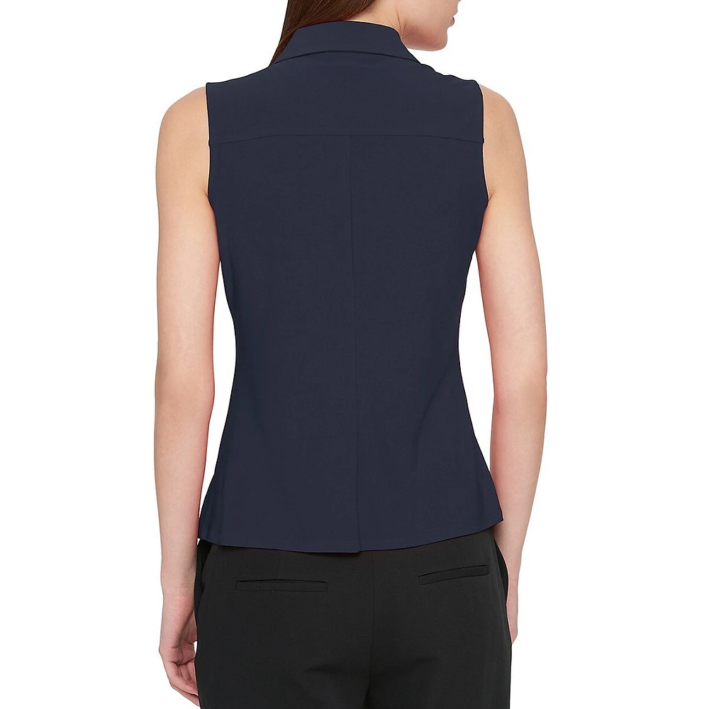 Sleeveless Button-Front Top